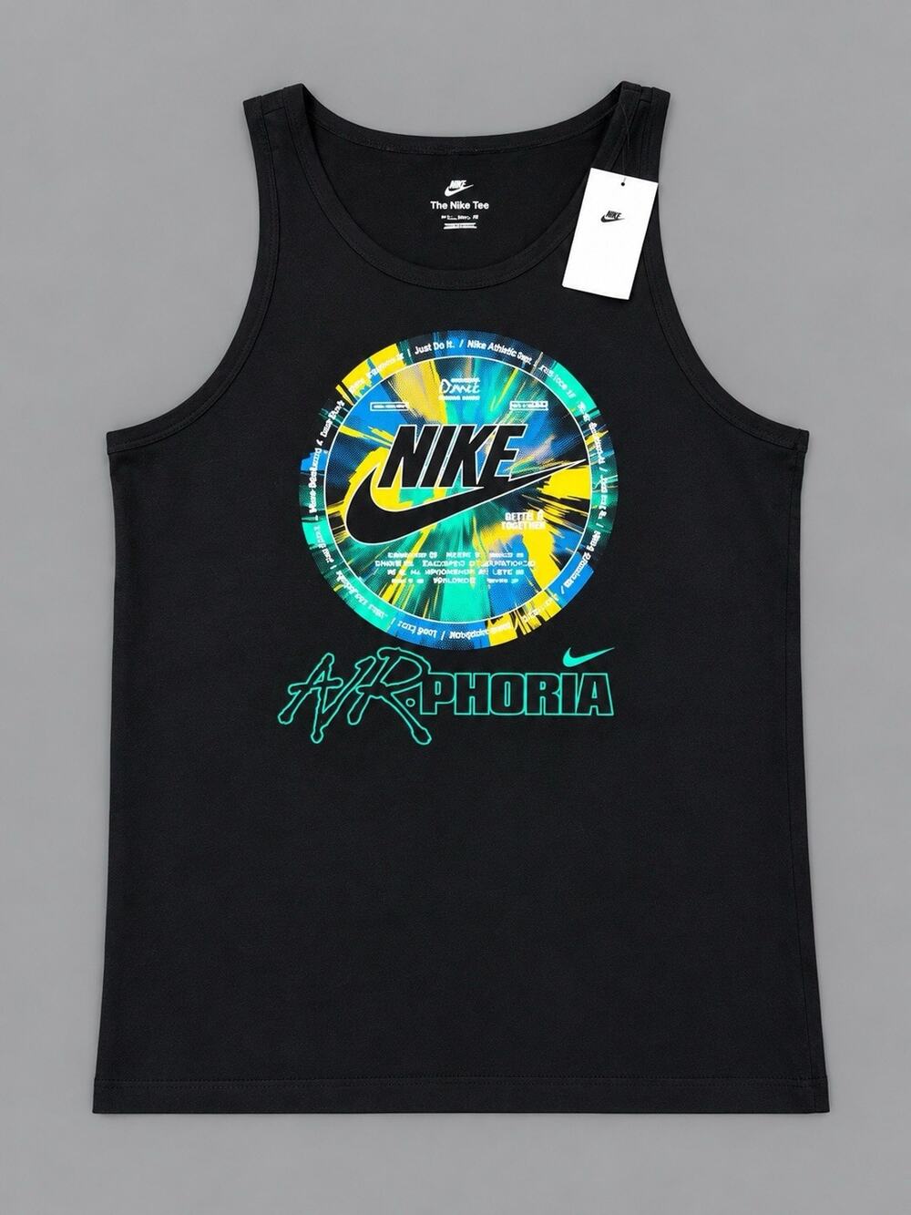Nike Tank Top Large Airphoria Black Men Dance Digital Audio Graphic NEW